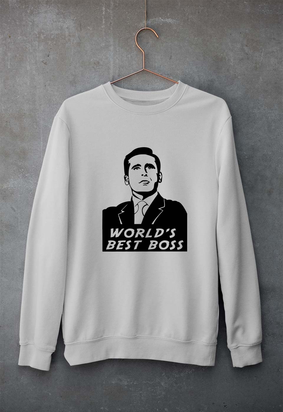 Michael Scott Best Boss Unisex Sweatshirt for Men/Women-Grey Melange-Ektarfa.online