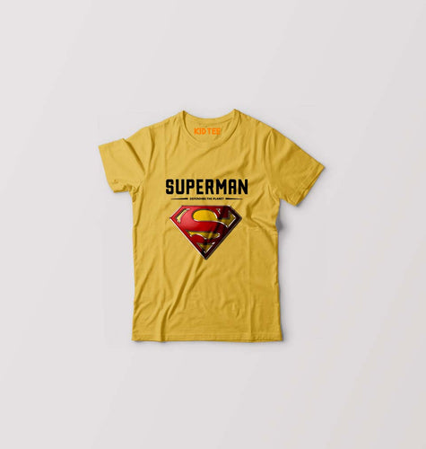 Superman Superhero Kids T-Shirt for Boy/Girl-Golden Yellow-Ektarfa.online