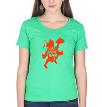 Load image into Gallery viewer, Hanuman Ji (God) T-Shirt for Women-flag green-Ektarfa.online
