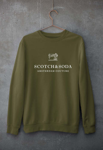 Scotch & Soda Unisex Sweatshirt for Men/Women-Olive Green-Ektarfa.online