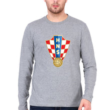 Load image into Gallery viewer, Croatia Football Full Sleeves T-Shirt for Men-Grey Melange-Ektarfa.online
