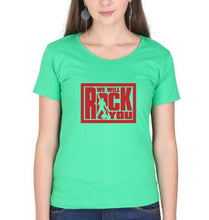 Load image into Gallery viewer, Queen Rock Band We Will Rock You T-Shirt for Women-flag green-Ektarfa.online
