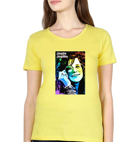 Janis Joplin T-Shirt for Women-Yellow-Ektarfa.online
