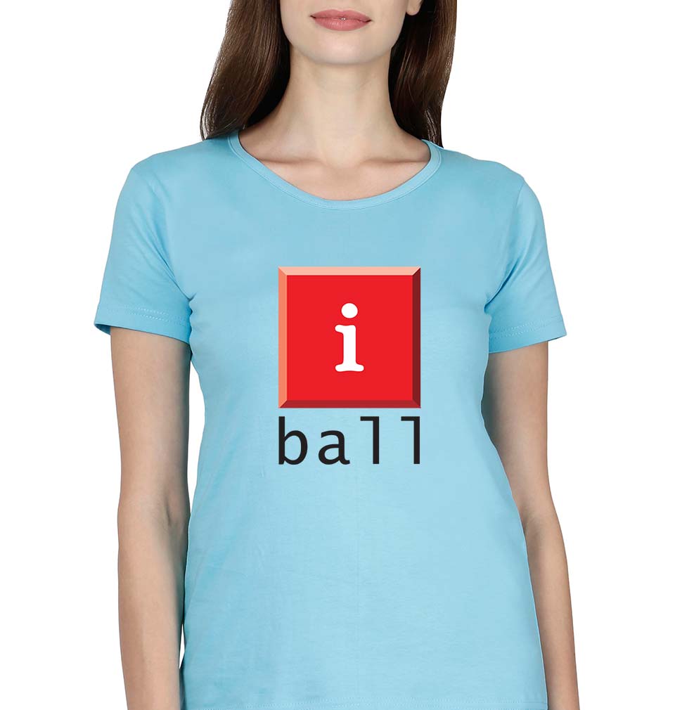 I Ball T-Shirt for Women-SkyBlue-Ektarfa.online