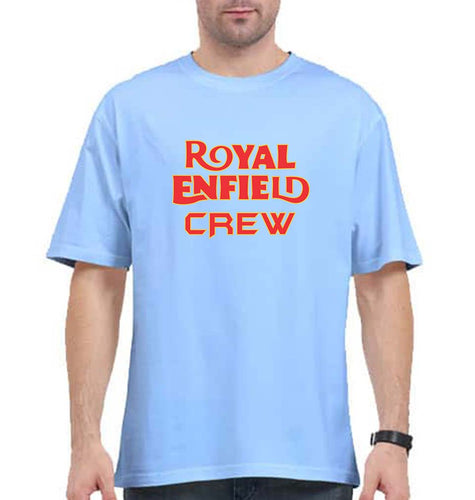 Royal Enfield Crew Oversized T-Shirt for Men-Baby Blue-Ektarfa.online