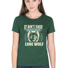 Load image into Gallery viewer, Wolf T-Shirt for Women-Dark Green-Ektarfa.online

