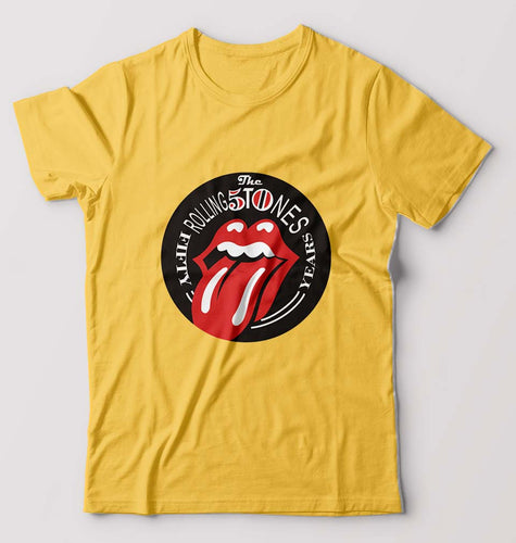 Rolling Stones T-Shirt for Men-Golden Yellow-Ektarfa.online