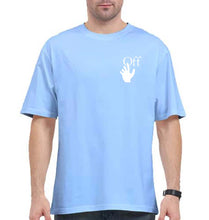 Load image into Gallery viewer, off white Oversized T-Shirt for Men-Baby Blue-Ektarfa.online
