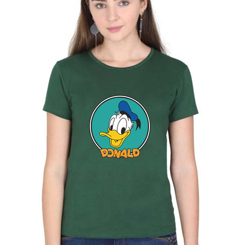 Donald Duck T-Shirt for Women-Dark Green-Ektarfa.online