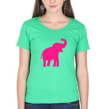 Load image into Gallery viewer, Pink Elephant T-Shirt for Women-flag green-Ektarfa.online
