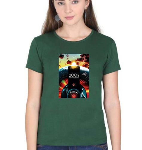 2001 A Space Odyssey T-Shirt for Women-Dark Green-Ektarfa.online