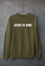 Load image into Gallery viewer, Jesus is King Unisex Sweatshirt for Men/Women-Olive Green-Ektarfa.online
