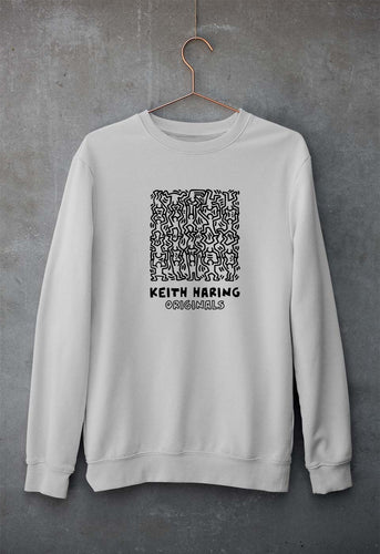 Keith Haring Unisex Sweatshirt for Men/Women-S(40 Inches)-Grey Melange-Ektarfa.online