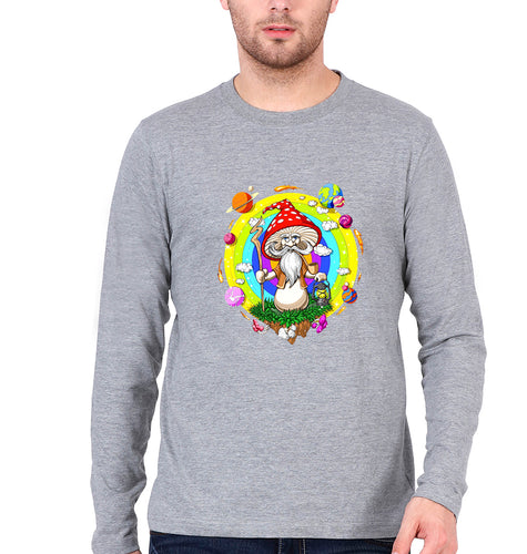 Mushroom Full Sleeves T-Shirt for Men-GREY-Ektarfa.online