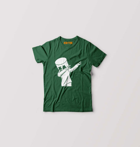 Dab Marshmello Kids T-Shirt for Boy/Girl-Dark Green-Ektarfa.online
