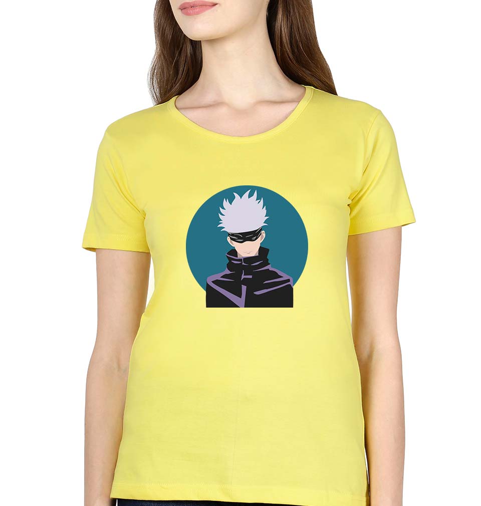 Gojo Satoru Anime T-Shirt for Women-Yellow-Ektarfa.online