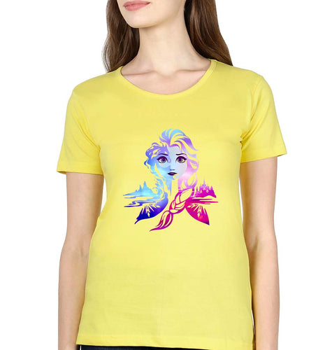 Frozen Elsa T-Shirt for Women-Yellow-Ektarfa.online