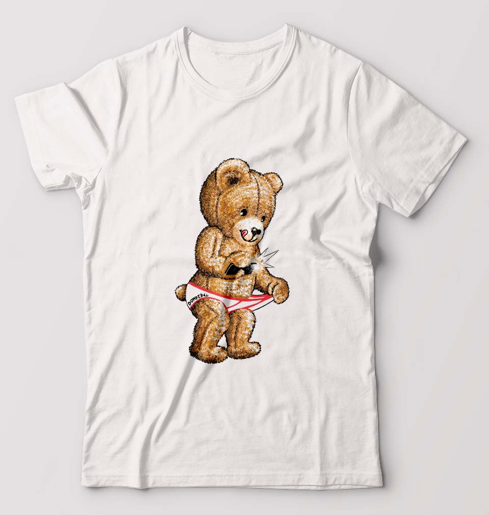 Domrebel Bear T-Shirt for Men-White-Ektarfa.online