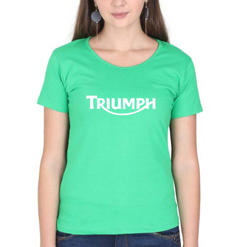 Triumph T-Shirt for Women-XS(32 Inches)-Flag Green-Ektarfa.online