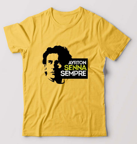 Ayrton Senna T-Shirt for Men-Golden Yellow-Ektarfa.online