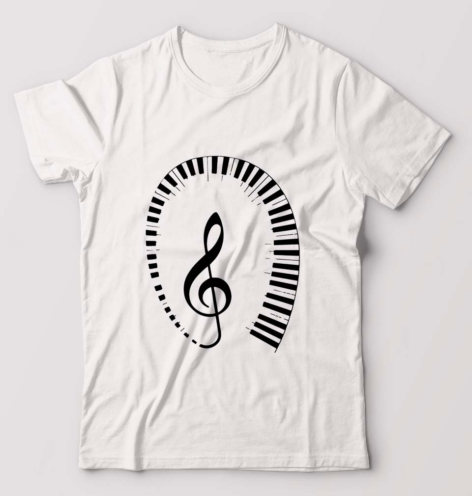 Piano T-Shirt for Men-White-Ektarfa.online