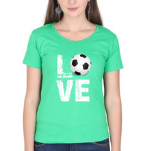 Load image into Gallery viewer, Love Football T-Shirt for Women-flag green-Ektarfa.online
