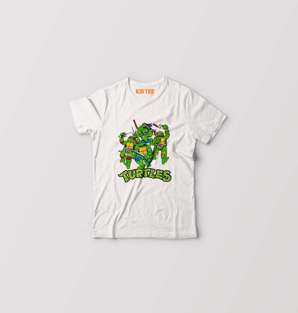 Ninja Turtles TMNT Kids T-Shirt for Boy/Girl-White-Ektarfa.online