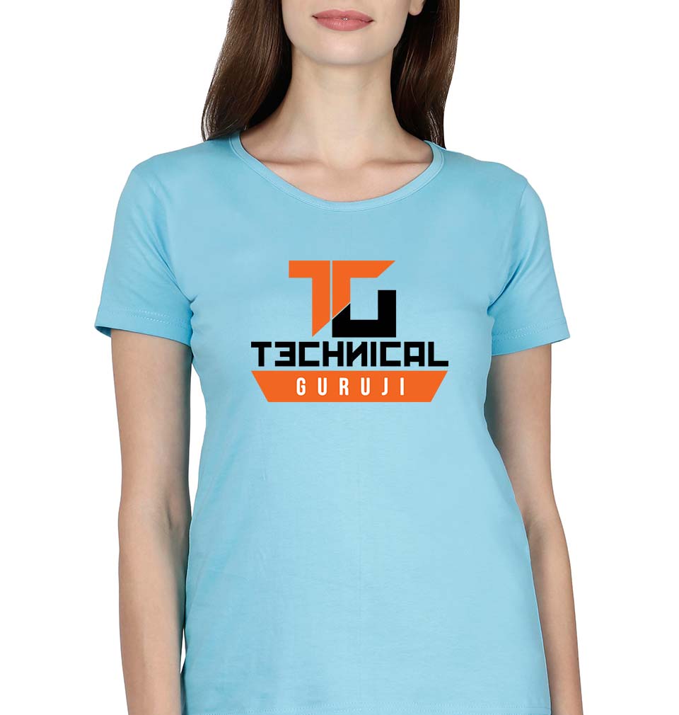 Technical Guruji(Gaurav Chaudhary) T-Shirt for Women-SkyBlue-Ektarfa.online