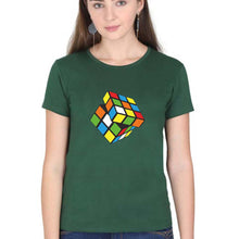 Load image into Gallery viewer, Rubik&#39;s Cube T-Shirt for Women-Dark Green-Ektarfa.online

