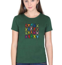Load image into Gallery viewer, Keith Haring Funny T-Shirt for Women-Dark Green-Ektarfa.online
