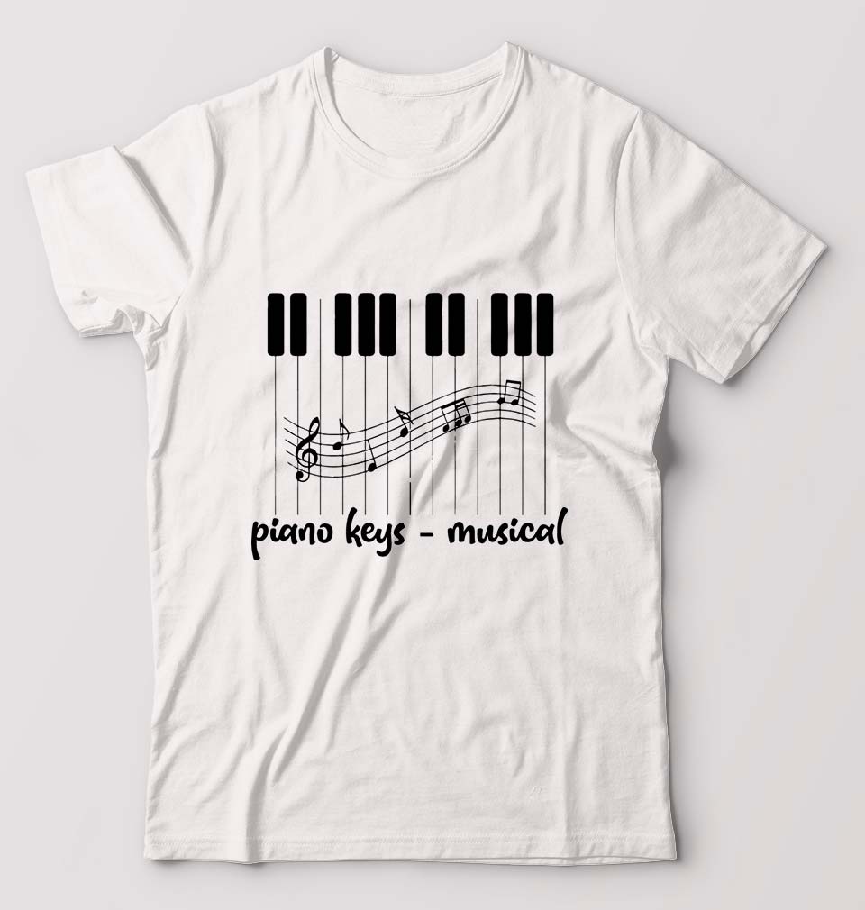 Piano T-Shirt for Men-White-Ektarfa.online