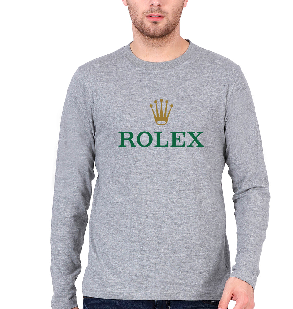 Rolex Full Sleeves T-Shirt for Men-Grey Melange-Ektarfa.online