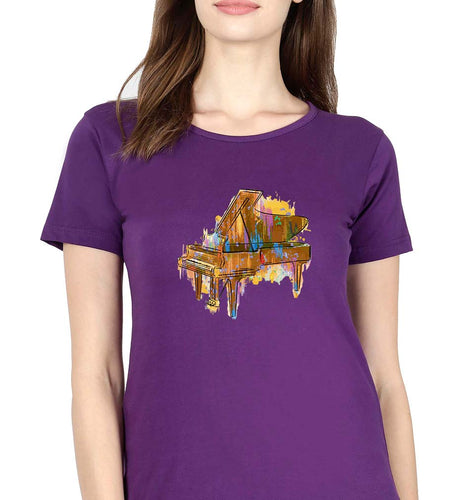Piano T-Shirt for Women-Purple-Ektarfa.online