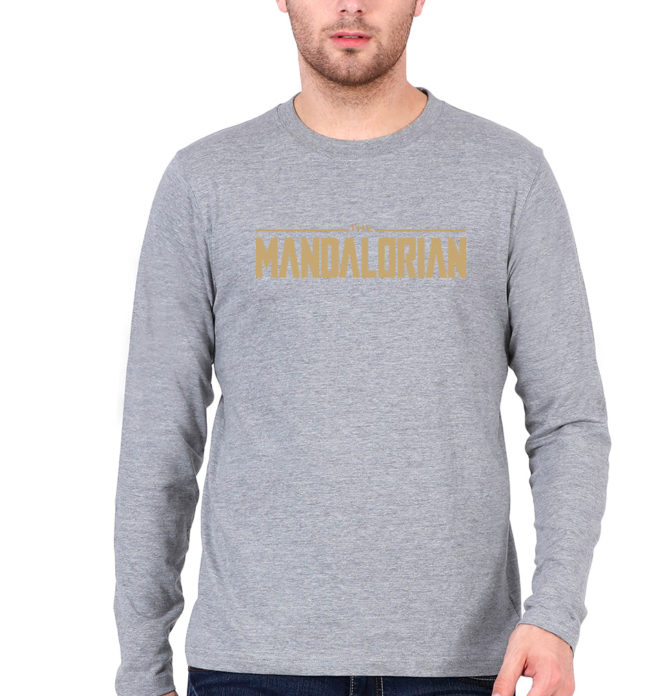 The Mandalorian Full Sleeves T-Shirt for Men-Grey Melange-Ektarfa.online