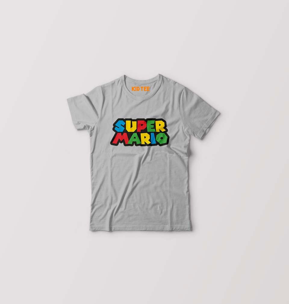 Super Mario Kids T-Shirt for Boy/Girl-Grey-Ektarfa.online