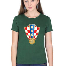 Load image into Gallery viewer, Croatia Football T-Shirt for Women-Dark Green-Ektarfa.online
