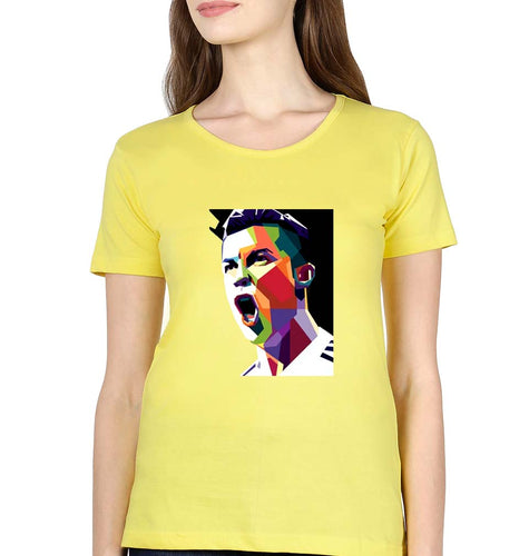 Cristiano Ronaldo CR7 T-Shirt for Women-Yellow-Ektarfa.online