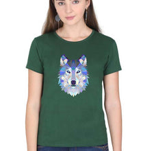 Load image into Gallery viewer, Wolf T-Shirt for Women-Dark Green-Ektarfa.online

