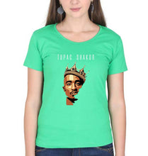 Load image into Gallery viewer, 2Pac Tupac T-Shirt for Women-flag green-Ektarfa.online
