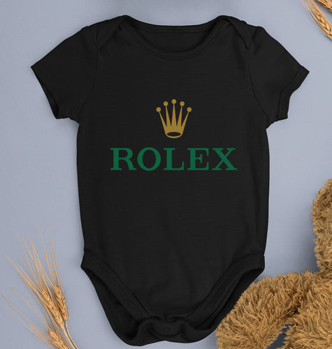 Rolex Kids Romper For Baby Boy/Girl-Black-Ektarfa.online