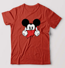 Load image into Gallery viewer, Mickey Mouse Fuck T-Shirt for Men-Brick red-Ektarfa.online
