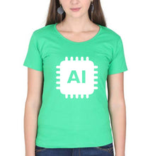 Load image into Gallery viewer, Artificial intelligence (AI) T-Shirt for Women-flag green-Ektarfa.online
