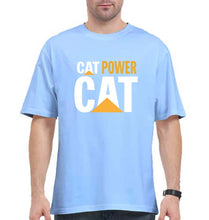 Load image into Gallery viewer, Cat Power Oversized T-Shirt for Men-Baby Blue-Ektarfa.online
