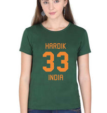 Load image into Gallery viewer, Hardik Pandya T-Shirt for Women-Dark Green-Ektarfa.online

