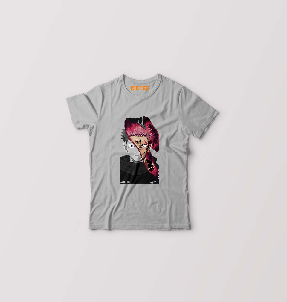 Sukuna Anime Kids T-Shirt for Boy/Girl-Grey-Ektarfa.online