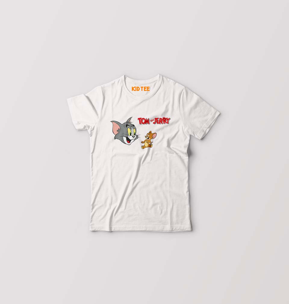 Tom and Jerry Kids T-Shirt for Boy/Girl-White-Ektarfa.online