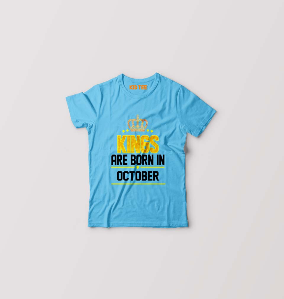 Kings Are Born In October Kids T-Shirt for Boy/Girl-Ektarfa.online