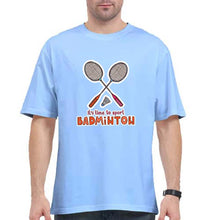 Load image into Gallery viewer, Badminton Oversized T-Shirt for Men-Baby Blue-Ektarfa.online

