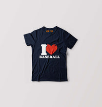 Load image into Gallery viewer, I Love Baseball Kids T-Shirt for Boy/Girl-Navy Blue-Ektarfa.online

