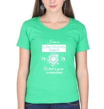Load image into Gallery viewer, Cyber Security T-Shirt for Women-flag green-Ektarfa.online
